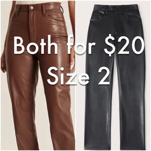 Abercrombie & Fitch 90’s Straight Ultra High Rise Leather Pants Size 26 (size 2)